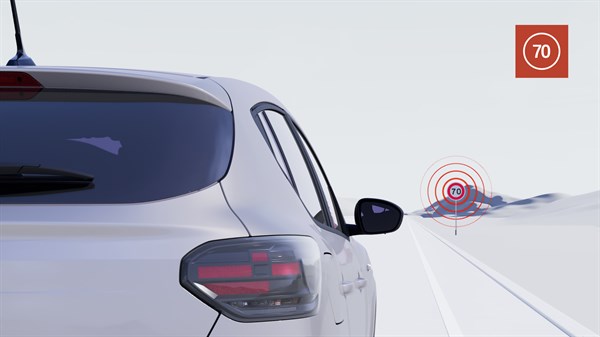 Traffic sign recognition with speed alert - Dacia Sandero
